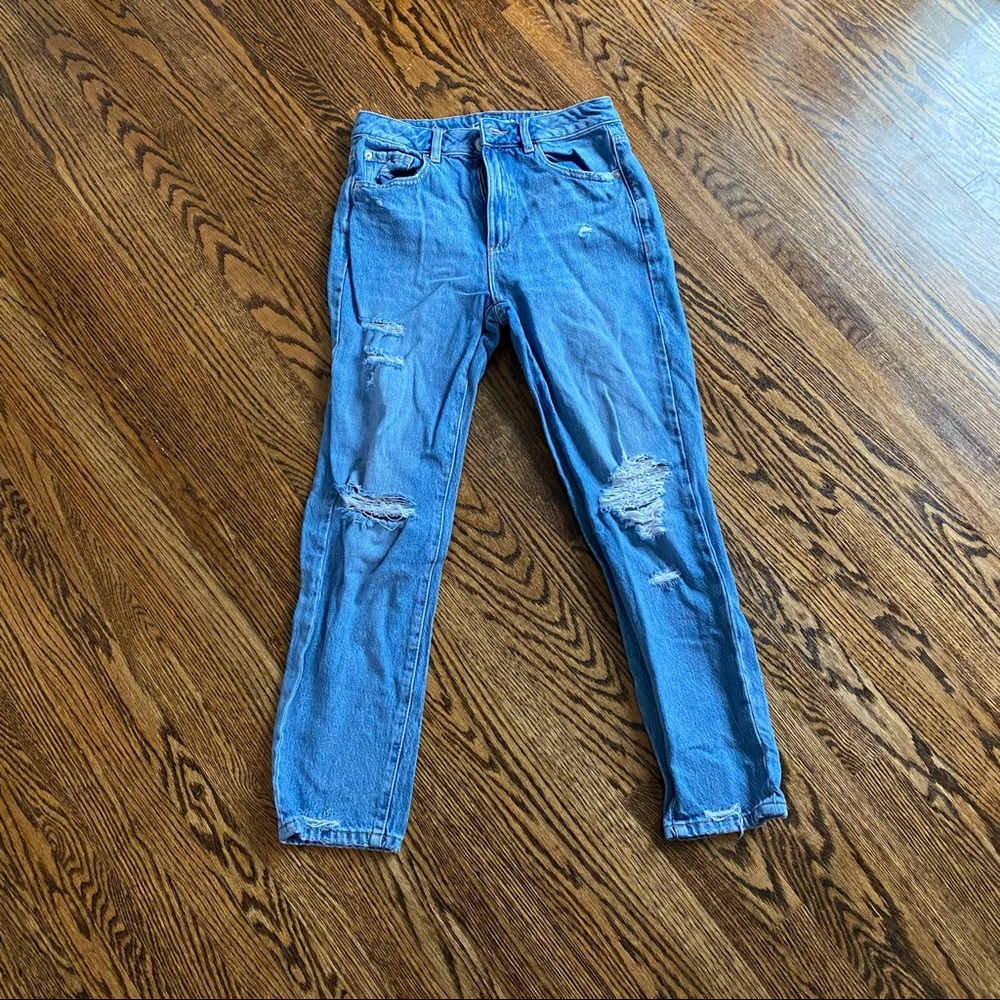 Blue ripped jeans